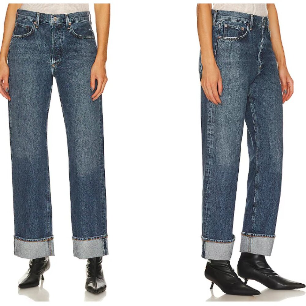 AGOLDE Fran Low Slung Easy Straight Jeans in Control Size 24